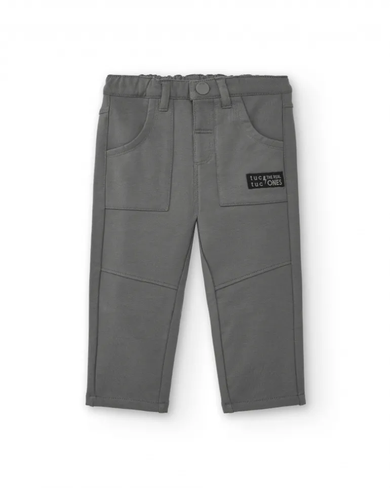 Pantalon gris garçon avec détail poche collection Cyber Dino