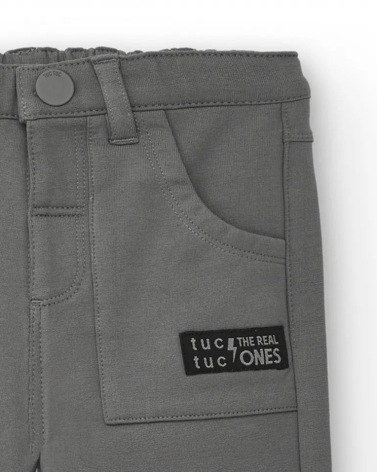 Pantalon gris garçon avec détail poche collection Cyber Dino