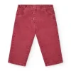 Pantalon long rouge pour fille avec boutons et taille ajustable