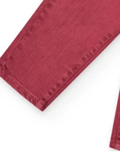 Pantalon long rouge pour fille avec boutons et taille ajustable