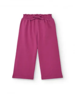 Pantalon peluche fille fuchsia avec nœud collection Super Natural