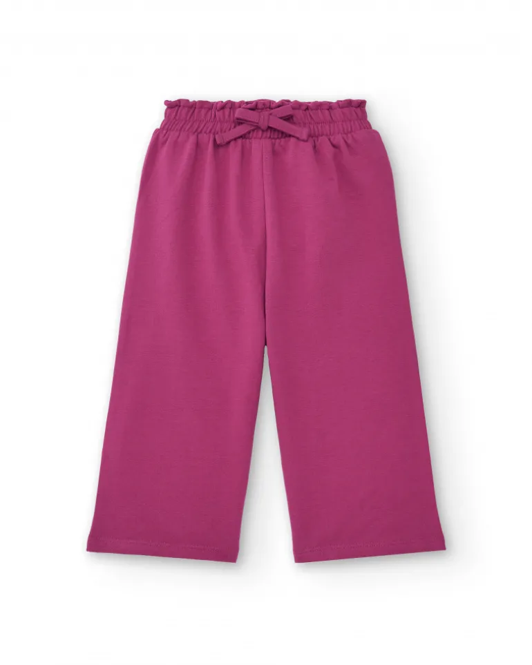 Pantalon peluche fille fuchsia avec nœud collection Super Natural
