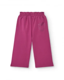 Pantalon peluche fille fuchsia avec nœud collection Super Natural