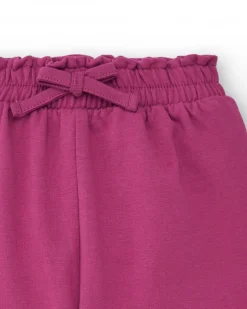 Pantalon peluche fille fuchsia avec nœud collection Super Natural