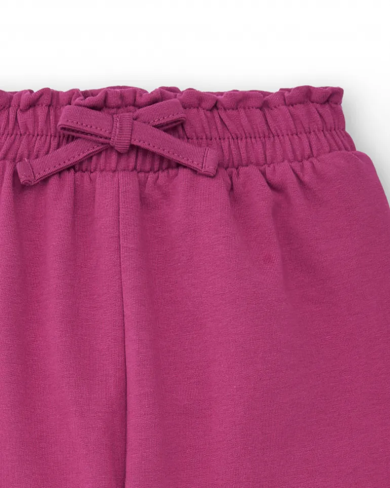 Pantalon peluche fille fuchsia avec nœud collection Super Natural