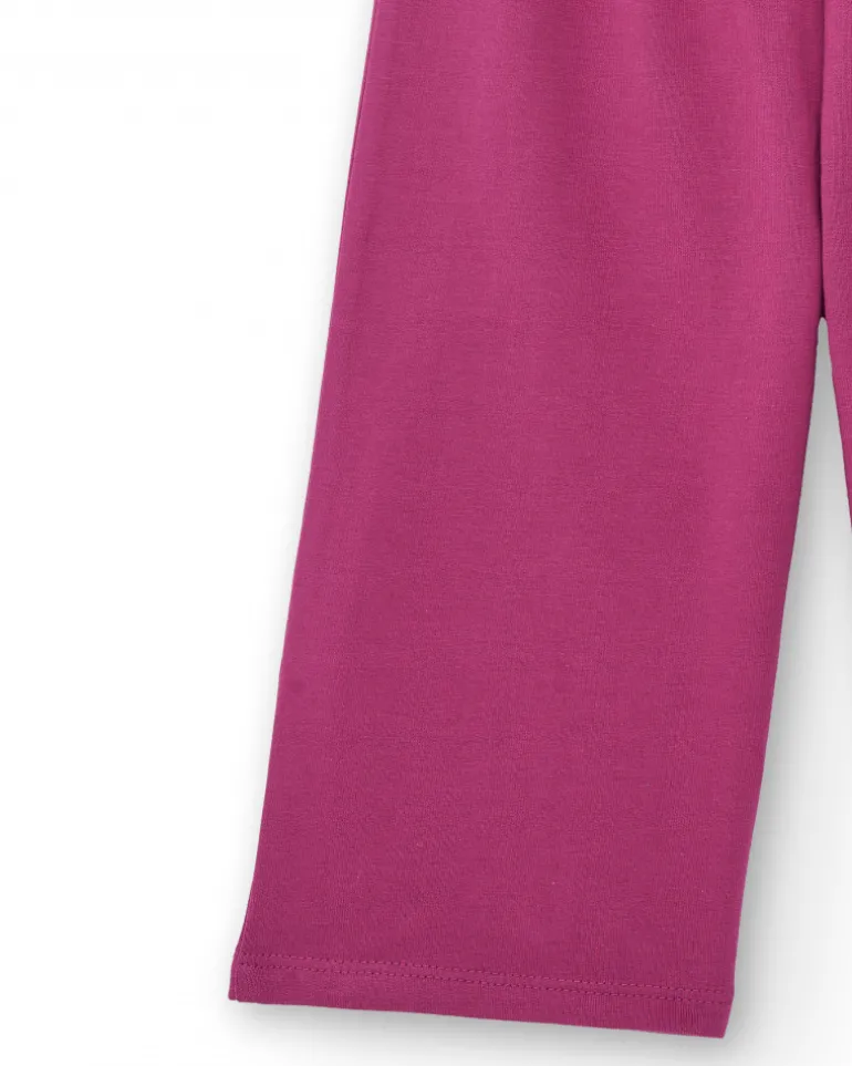 Pantalon peluche fille fuchsia avec nœud collection Super Natural