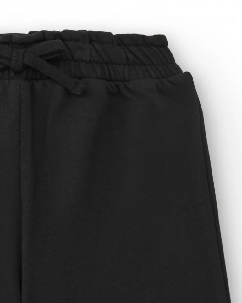 Pantalon peluche fille noir avec détail cœur collection Cartoon Calling