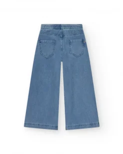 Pantalon pour fille en denim avec fermeture éclair et poches.