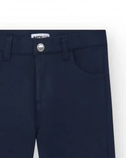 Pantalon pour garçon en noir avec taille élastique et poches latérales