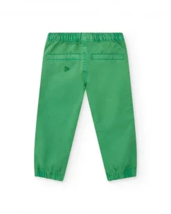 Pantalon vert pour garçon avec taille élastique