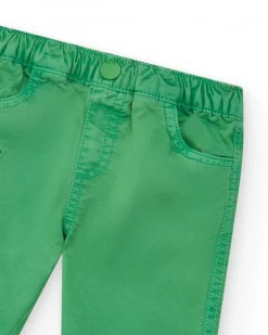 Pantalon vert pour garçon avec taille élastique