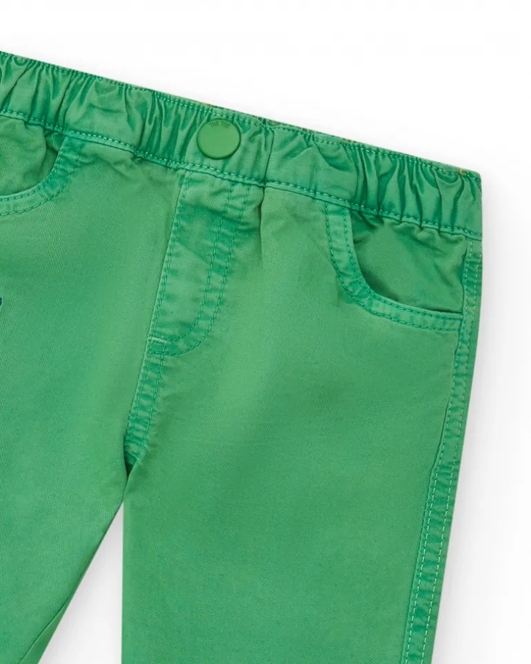 Pantalon vert pour garçon avec taille élastique