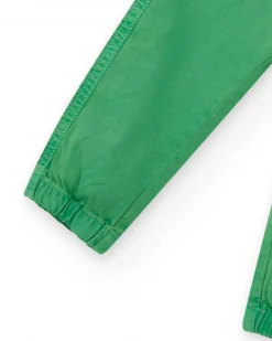 Pantalon vert pour garçon avec taille élastique