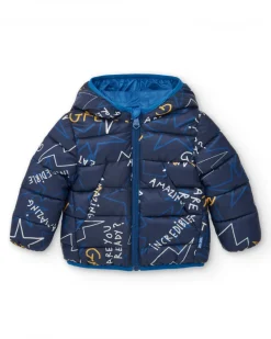 Parka technique garçon bleu marine à imprimé graphique Amazing collection