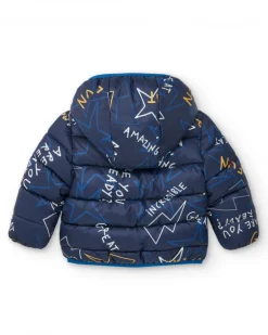 Parka technique garçon bleu marine à imprimé graphique Amazing collection