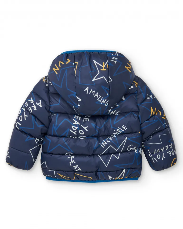 Parka technique garçon bleu marine à imprimé graphique Amazing collection