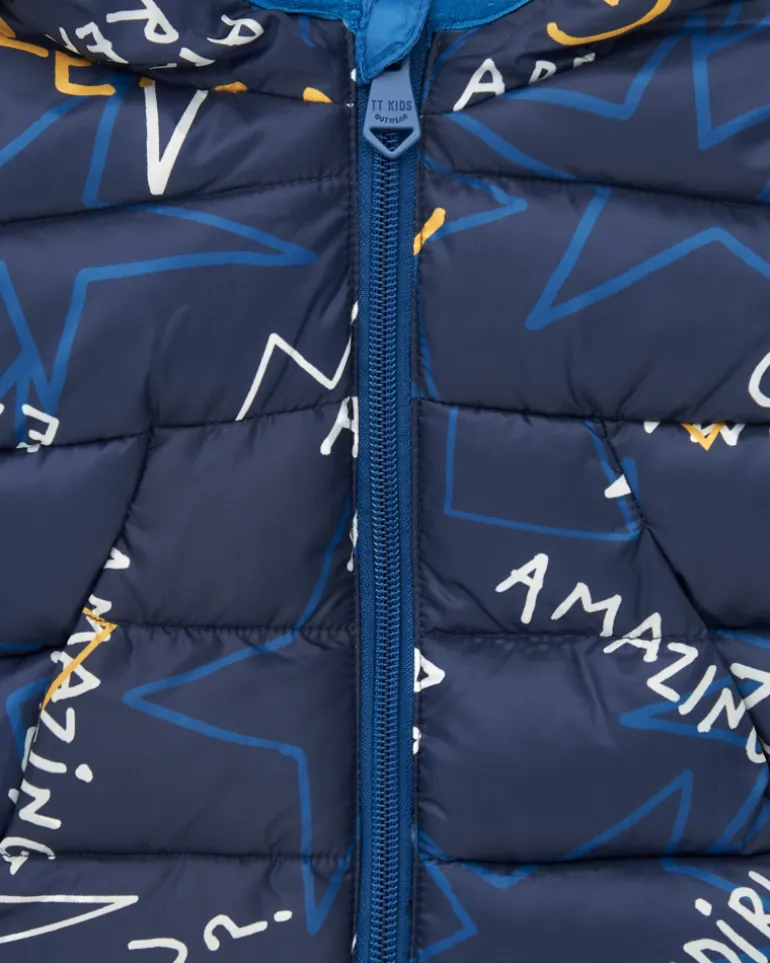 Parka technique garçon bleu marine à imprimé graphique Amazing collection