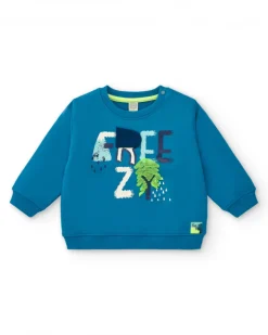 Pull bleu imprimé "Freezy" pour garçon de la collection Freezy