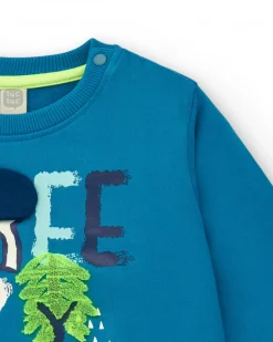Pull bleu imprimé "Freezy" pour garçon de la collection Freezy