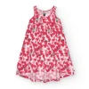 Robe à bretelles pour fille avec cœurs en rouge et blanc