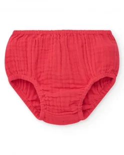 Robe blanche à carreaux rouges avec culotte rouge assortie