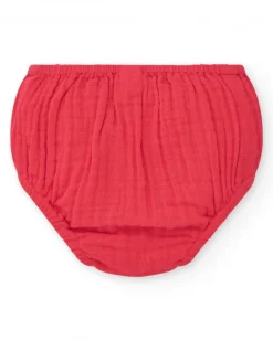 Robe blanche à carreaux rouges avec culotte rouge assortie