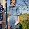 Robe chemise en jean fille collection Terre de Glace