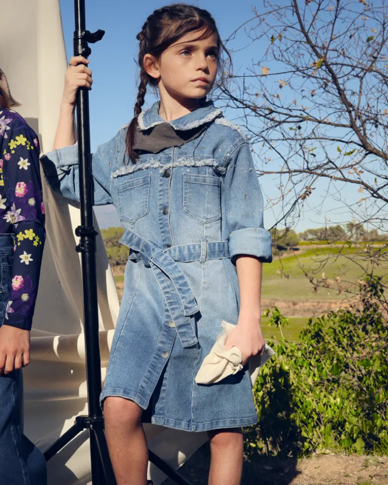 Robe chemise en jean fille collection Terre de Glace