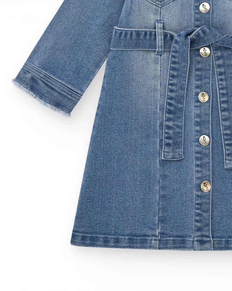 Robe chemise en jean fille collection Terre de Glace