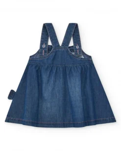Robe en denim bleu pour fille avec broderie d’