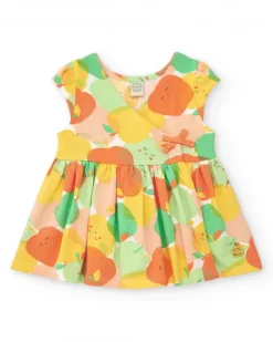 Robe en tricot pour fille avec pommes et nœud décoratif