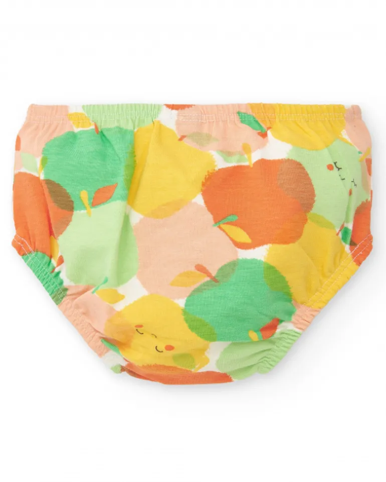 Robe en tricot pour fille avec pommes et nœud décoratif