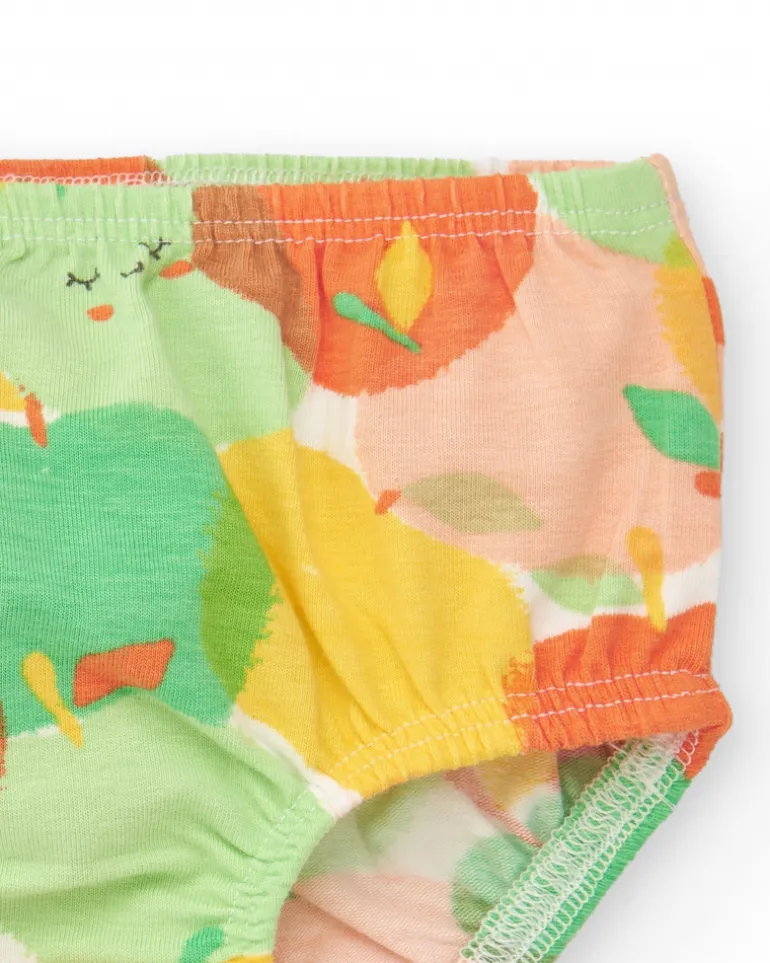 Robe en tricot pour fille avec pommes et nœud décoratif