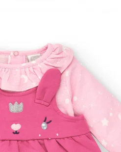 Robe fille rose à bretelles en lapin collection Glitter Tales