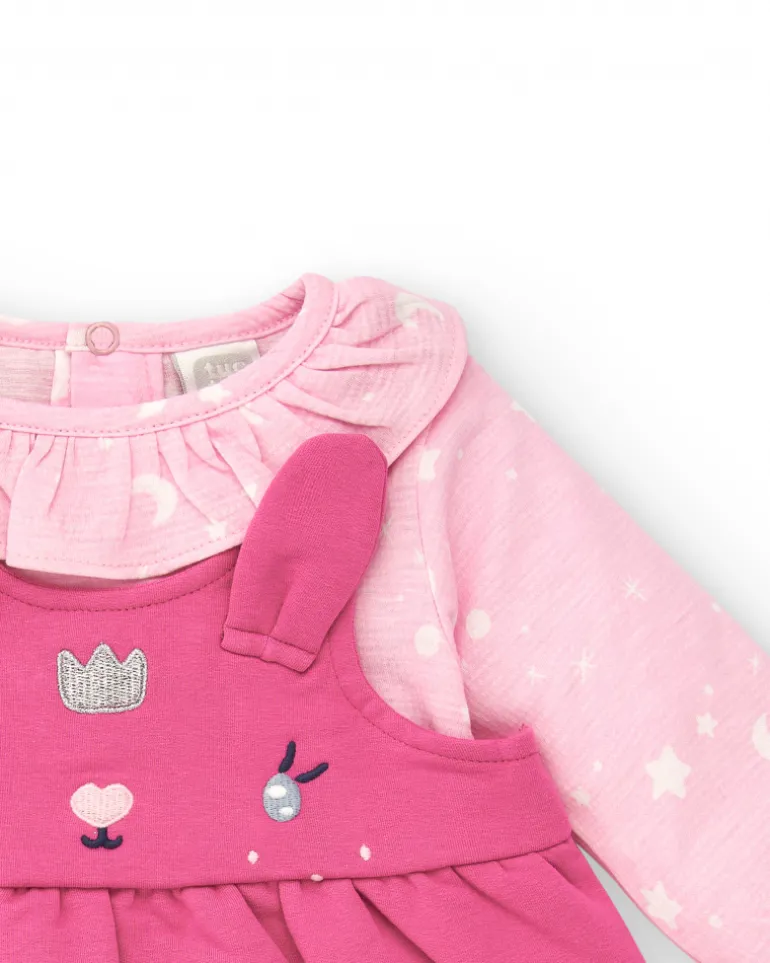 Robe fille rose à bretelles en lapin collection Glitter Tales