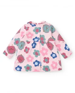 Robe fille rose à imprimé fleuri et hérissons collection Hedgehog Forest