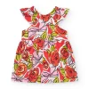 Robe florale multicolore pour fille avec volants