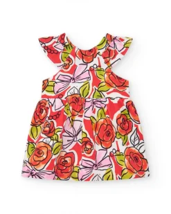 Robe florale multicolore pour fille avec volants