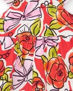 Robe florale multicolore pour fille avec volants