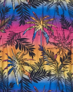 Robe multicolore pour fille décorée avec des palmiers.