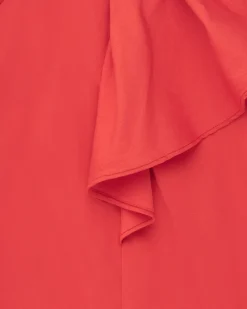 Robe orange pour fille avec volants