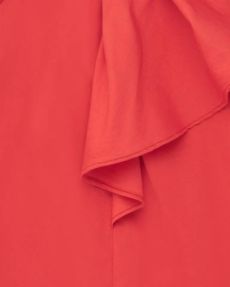 Robe orange pour fille avec volants