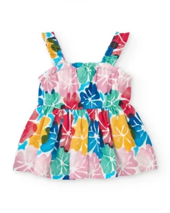 Robe pour fille avec bretelles et imprimé floral multicolore