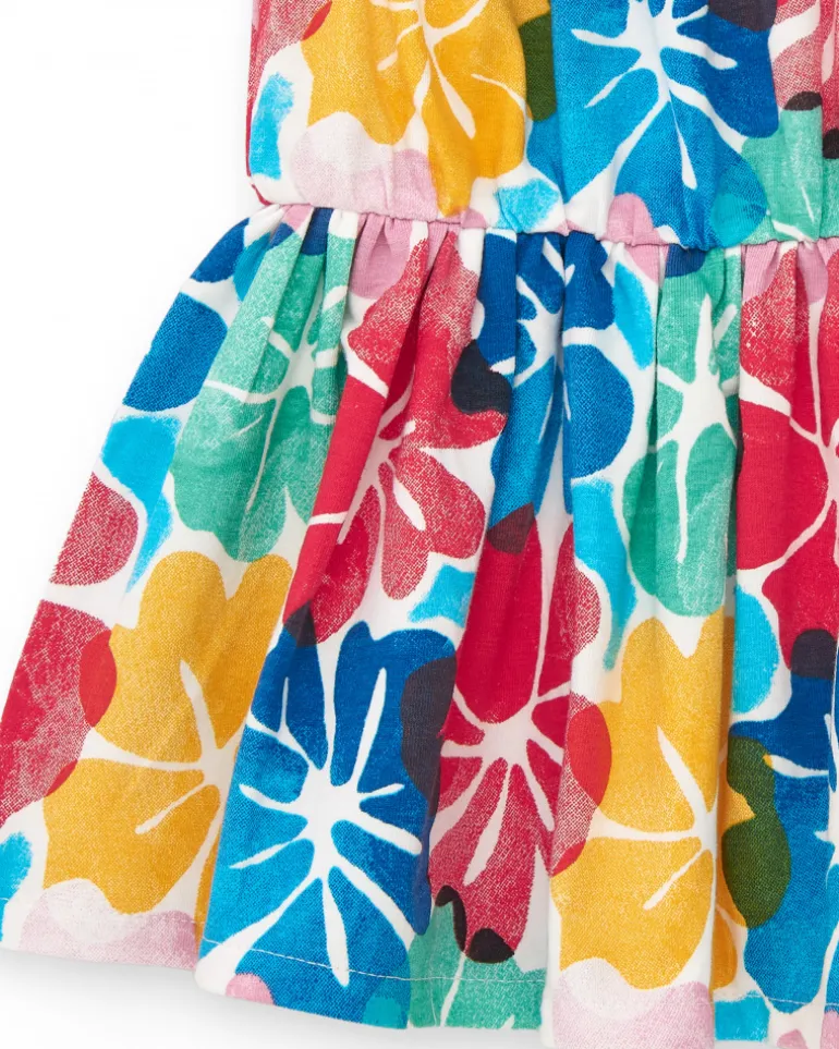 Robe pour fille avec bretelles et imprimé floral multicolore