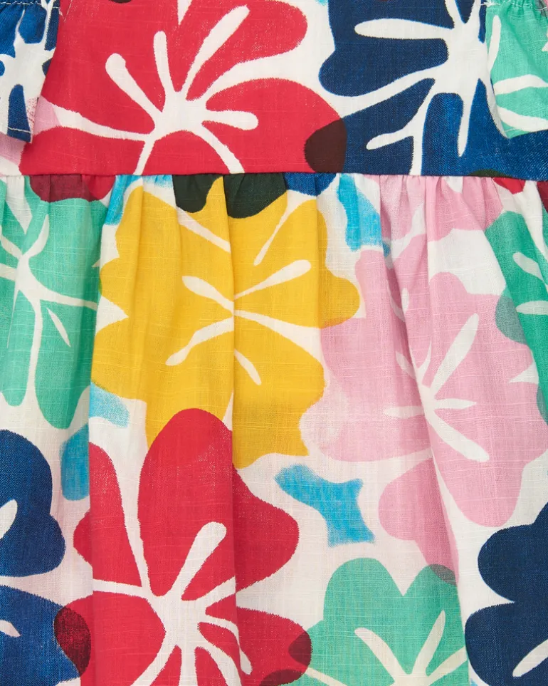 Robe pour fille avec imprimé floral et épaules découvertes