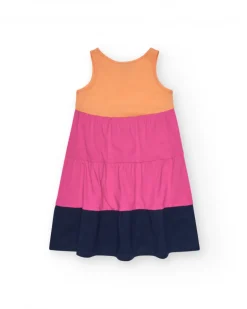 Robe pour fille en plusieurs couleurs avec larges bretelles.