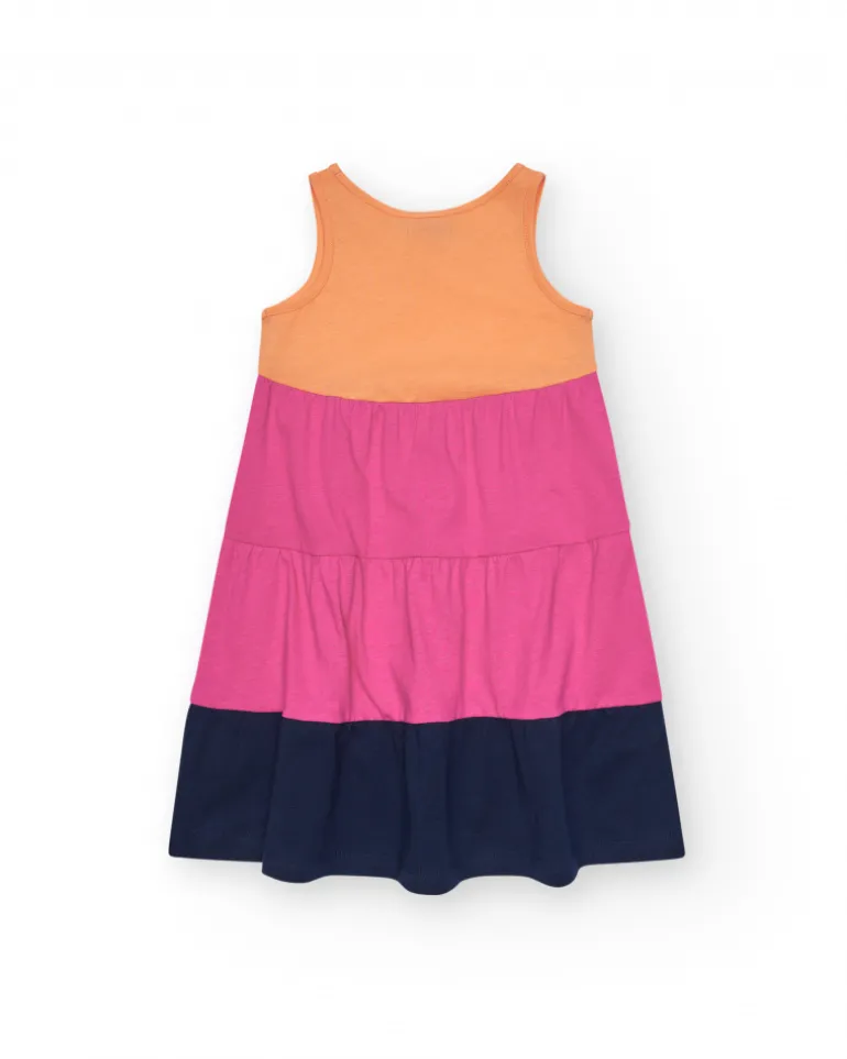 Robe pour fille en plusieurs couleurs avec larges bretelles.