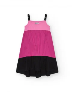 Robe pour fille en rose sans manches avec clous.