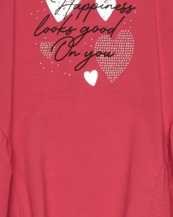 Robe pour fille en rouge sans manches avec cœurs imprimés
