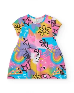 Robe rose pour fille avec imprimé d’